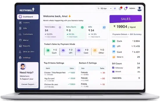 Restrobills All-in-one POS Dashboard